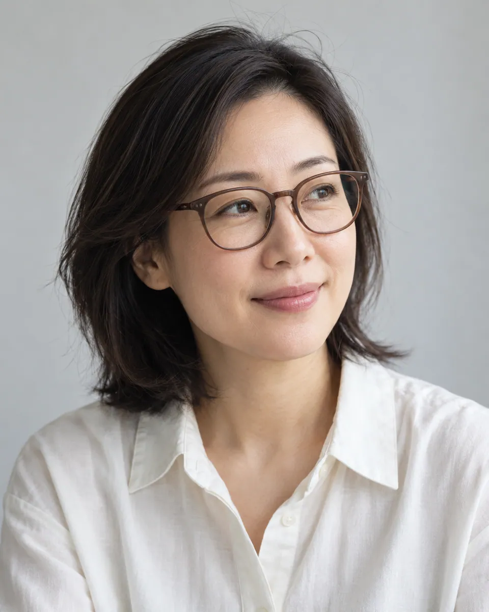佩戴眼镜的女性